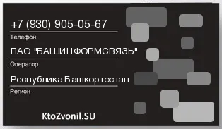 Кто звонил с 9309050567 - регион и оператор